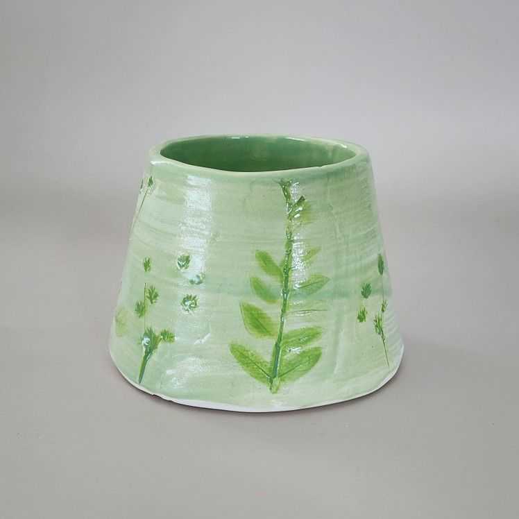 Handmade Ceramic Succulent Planter - Wildflower Design - New