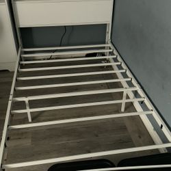 Twin Bed Frame And Headboard w/ Built In Shelf. *Mattress Included!