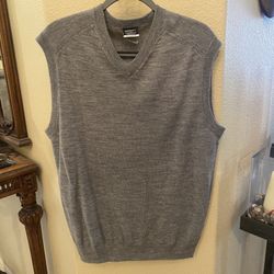 NIKEGOLF Tour Performance Men Gray Merino Wool Blend Monterey Embroidery Vest- L