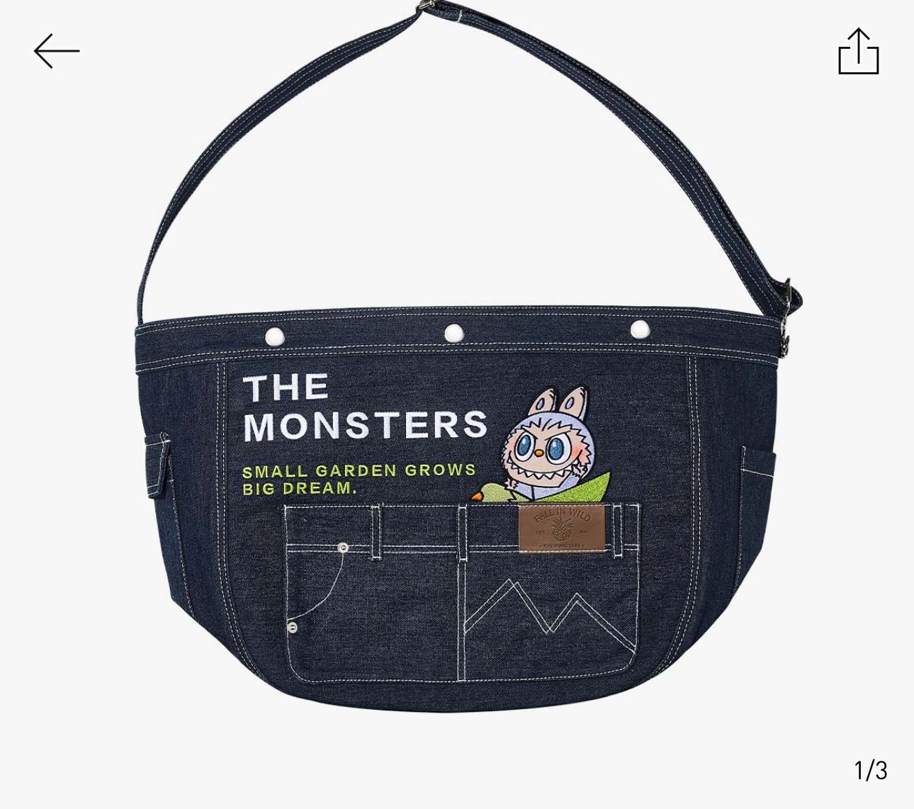 THE MONSTERS FALL IN WILD SERIES- Denim Messenger Bag