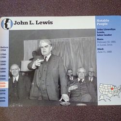 1995 Grolier John Llewellyn Lewis Labor Leader Vintage Collectible Large Card