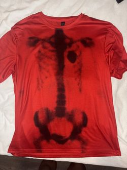 Womens Red Skeleton T-shirt