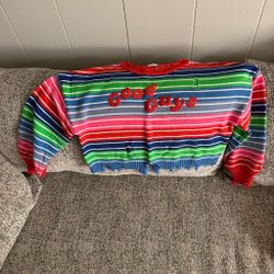 Good Guys Chucky Striped Distressed Sweater