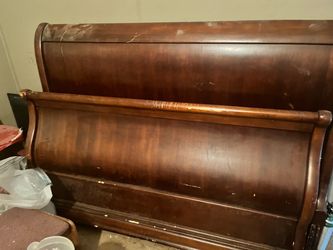 Wood Sleigh Bed Frame Headboard Footboard