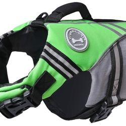 Sports Style Ripstop Dog Life Jacket Safety Vest Green