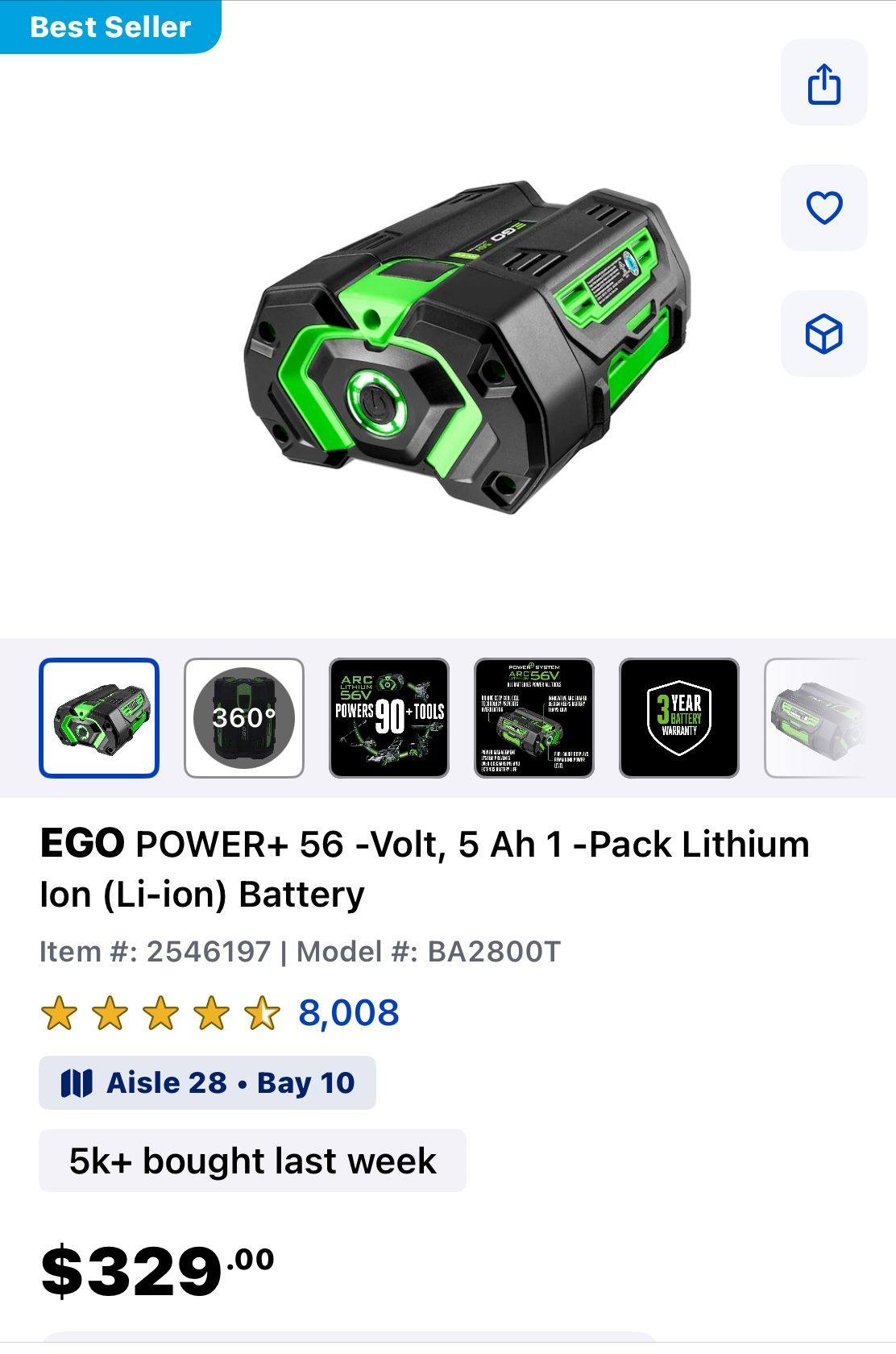 Ego 5 Ah Battery