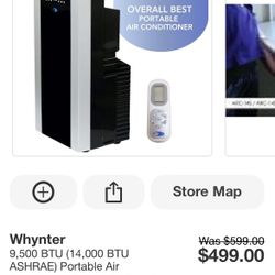 Whynter 9,500 BTU Portable Air Conditioner With Dehumidifier 