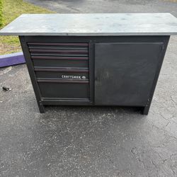 Craftsman Tool Station, Work Desk, Tool Storage. Weathered But Fully Functional Very Sturdy.