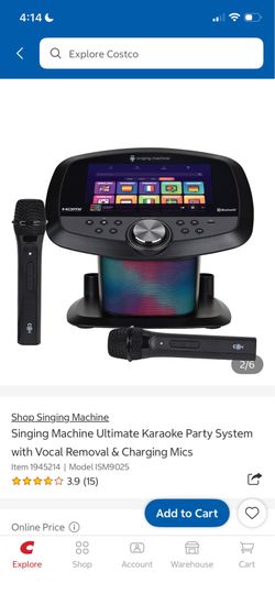Singing Machine Ultimate Karaoke Party System with Vocal Removal & Charging Mics