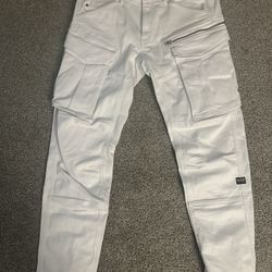 White G-Star Cargo Pants 32 x 32