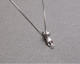 Cute Dangle Kitty Earrings & Necklace Set