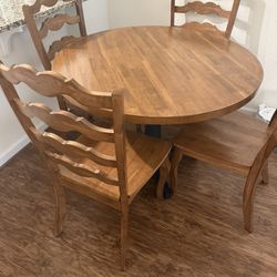 Wood Dining Table with 4 Chairs