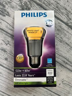 Philips LED Dimmable 60W Bulb Soft White Light