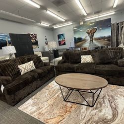 Loveseat,corduroy Sofas ,2piece Set ,brown Sofas 