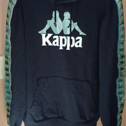 Rare Mens Kappa Banda Hurtado 222 Blac Peach Hoodie Pullover Jacket XL $35