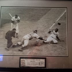 Jackie Robinson Stealing Home, May 15, 1952 Frames Picture With Stats 