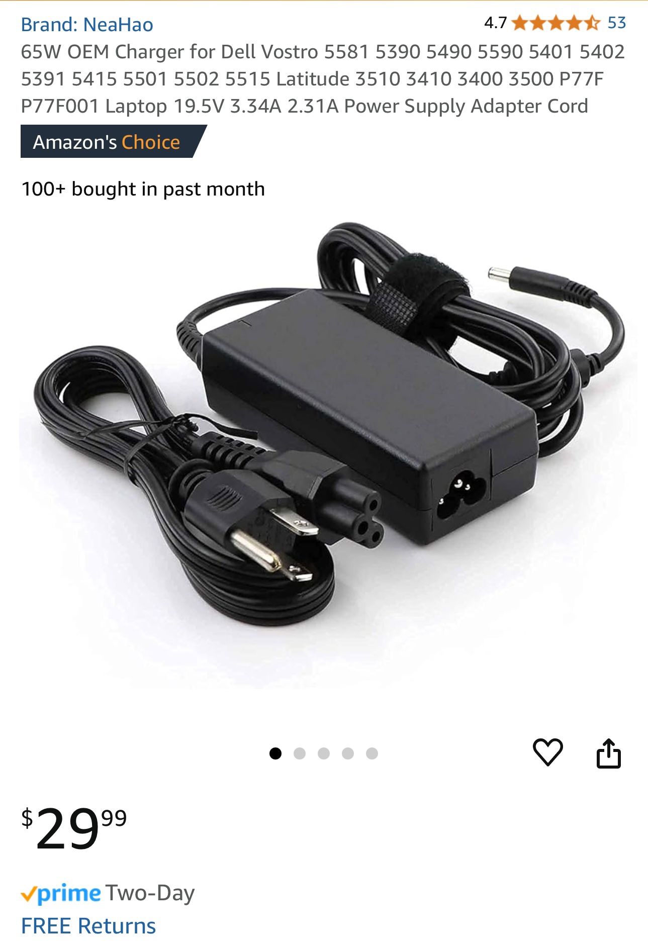 Laptop charger $20 Each