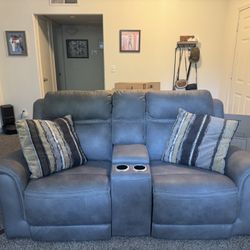 Reclining Grey Couches ( Electronic) MOVING 