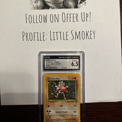 Pokémon CGC 6.5 Hitmonchan Holo #8 - Base Set 2
