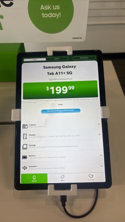 Samsung galaxy tab 11+ for only $199 you can take it today for as low as $0 down and only pay $15 for monthly service !!!