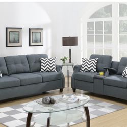 New 2 Piece Sofa Set w/USB ! Free Delivery 🚚! Financing Available!