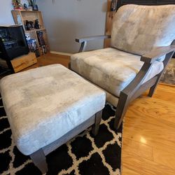 Large Stationary Chair W/ Footrest