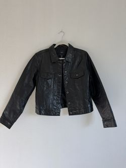 GAP Women's Dark Genuine Leather Jacket