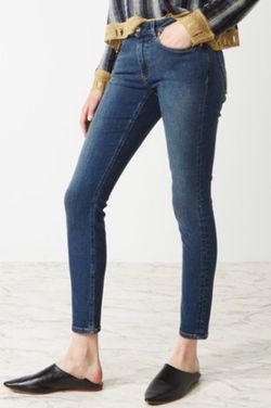 Acne Studios 'Skin 5 Used Blue' Dark Faded Wash Mid Rise Skinny Leg Ankle Jean