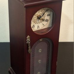VINTAGE AVON TIMEKEEPER WOODEN JEWELRY BOX WITH CLOCK 