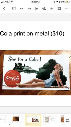 Vintage-inspired Coca-Cola Advertisement Print on Metal