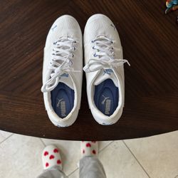 Puma, White And Blue Sneakers