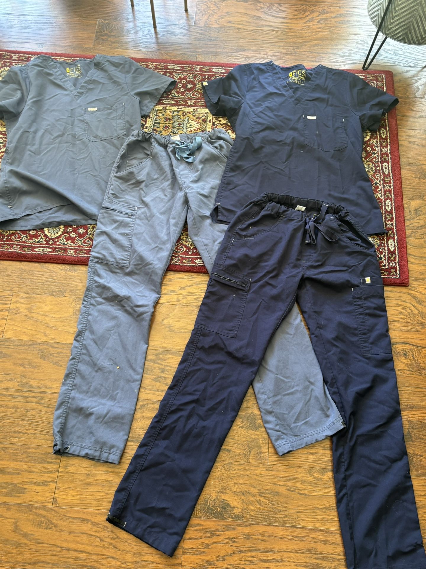 Navy And Light Blue Fig Scrub Sets