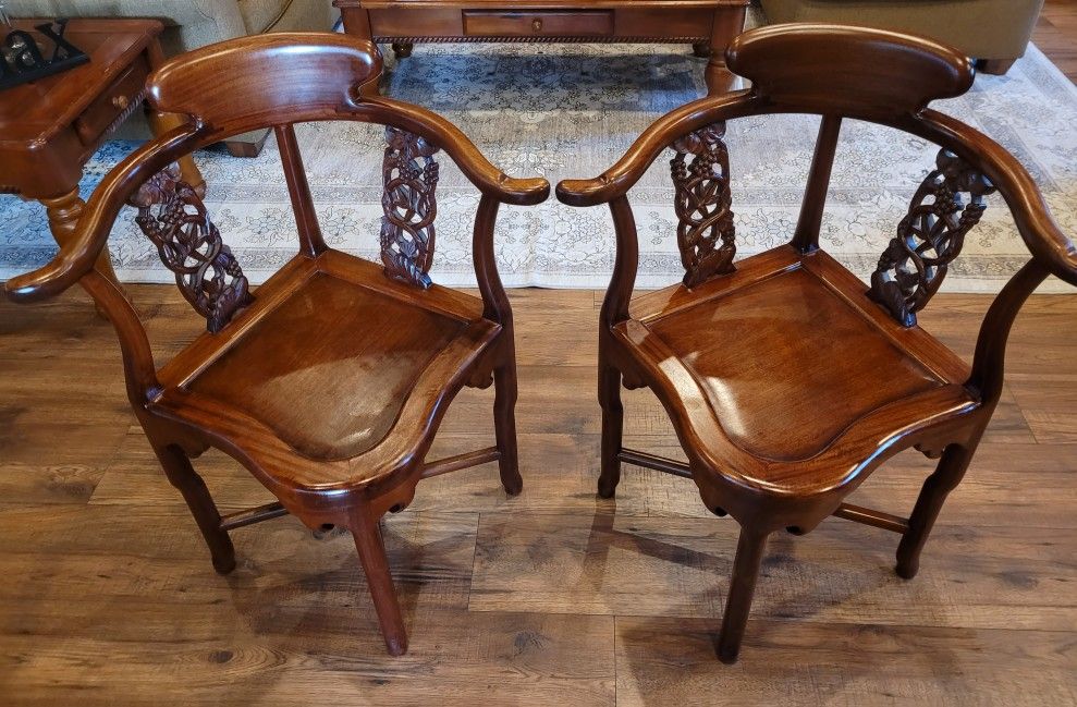 Set of Chinese Corner Chairs