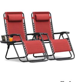 Zero Gravity Reclining Lounge Chairs Set of 2
