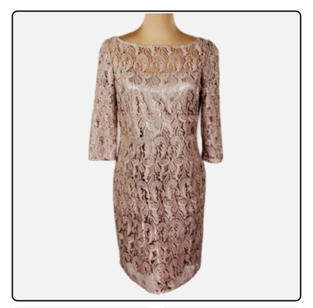 cream denim midi dress ALBERTA off-white with pencil skirt polyester Lined Back zipper Black Coast Satin Bardot ShopSyncEU102 Size:One size for SML