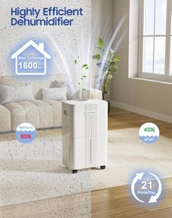 1600 Sq.ft Dehumidifier for Home 21 Pints