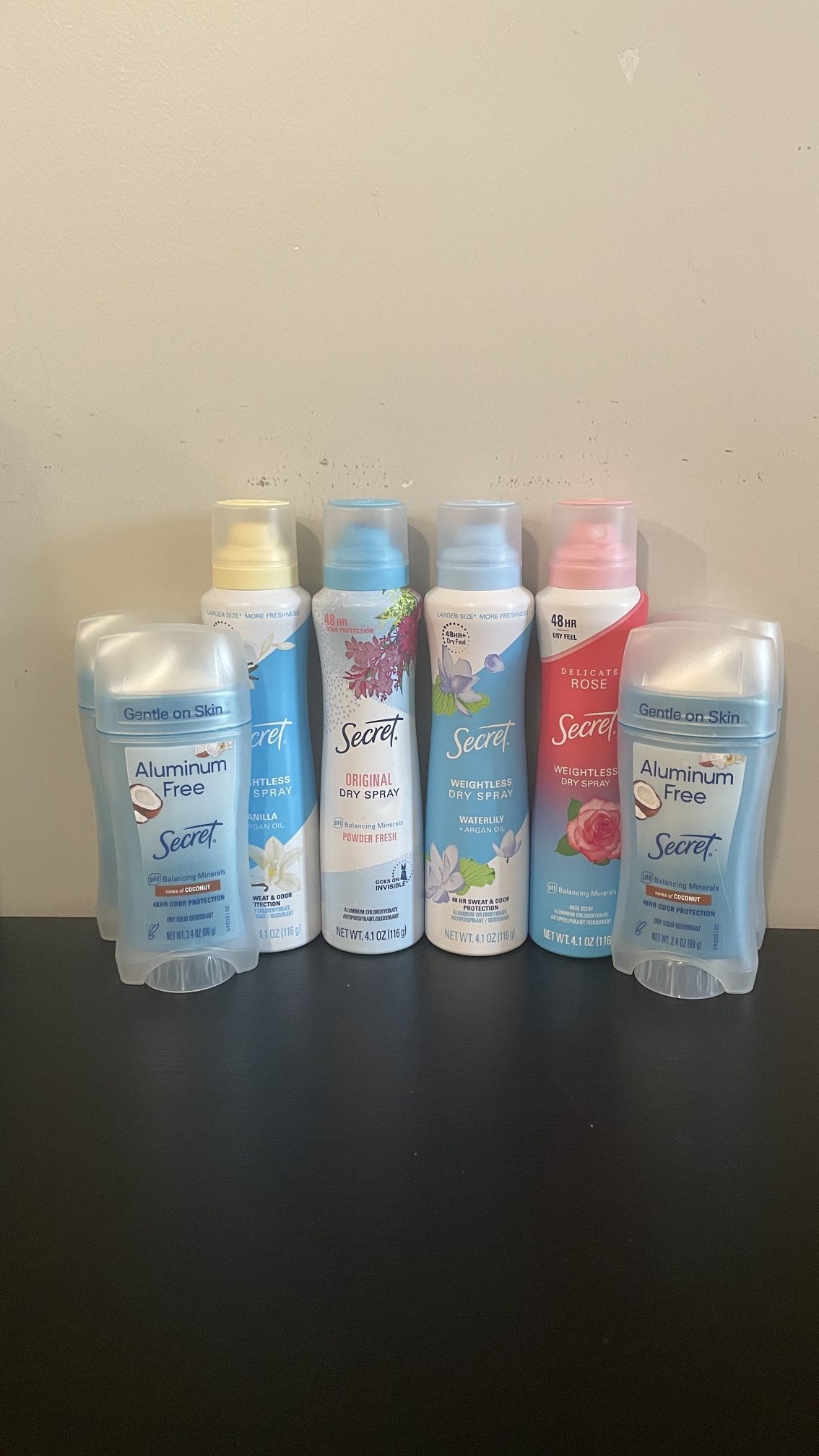Secret body deodorant spray 8×$50