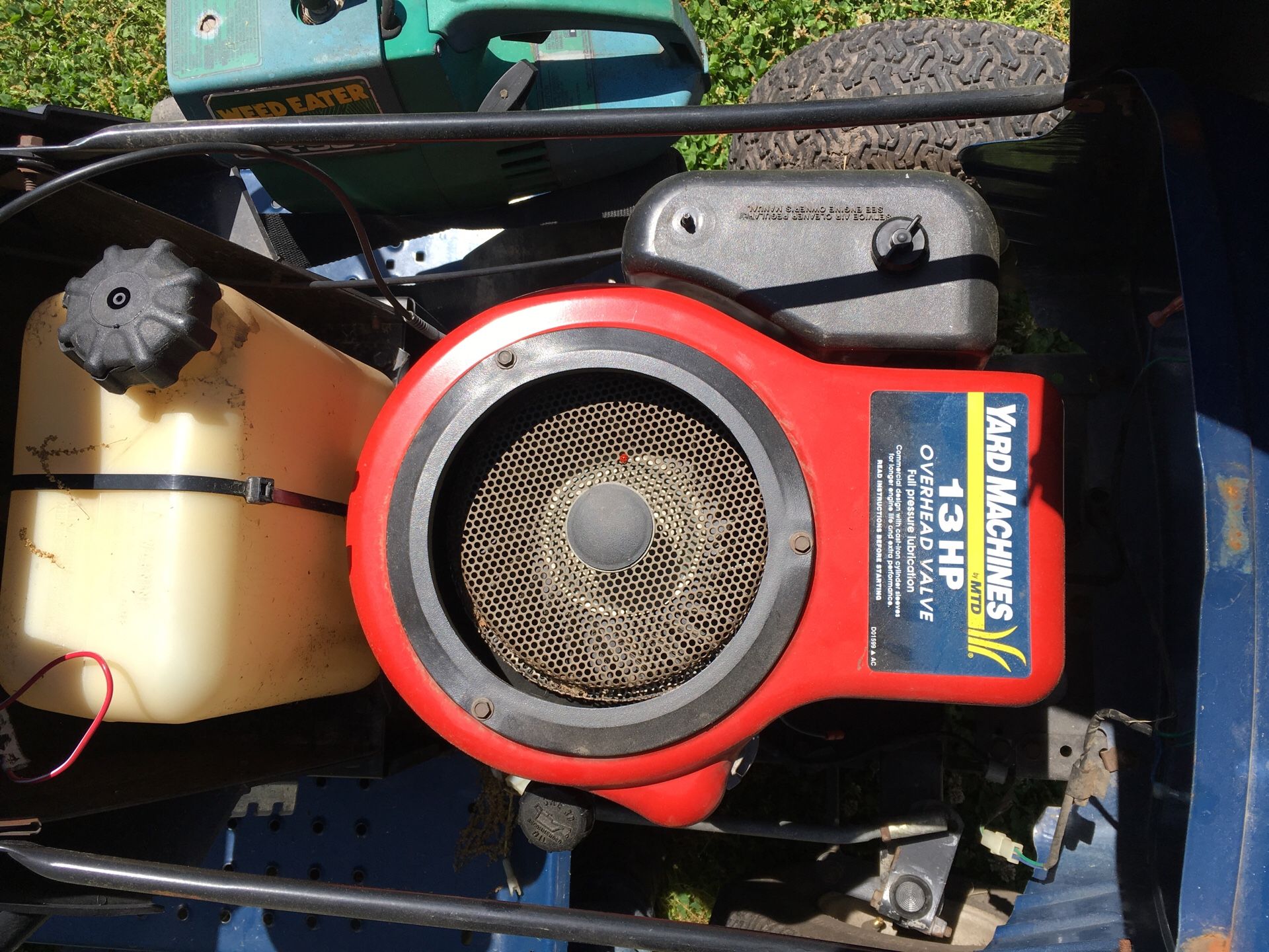 Riding lawnmower yard machines by MTD 13 hp 38 inch cut for Sale
