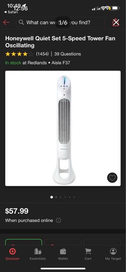 Honeywell Quiet Set 5-Speed Tower Fan Oscillating