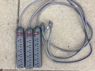 Electric 6 plug strip cords 3 for $12