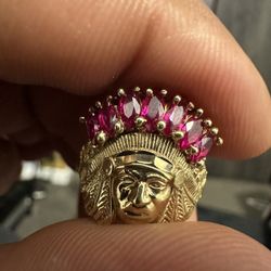 Size 8    10k Gold Indian Ring 
