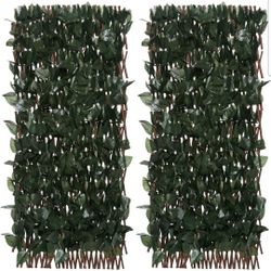 Set of 2 Expandable Faux Ivy Privacy Fences