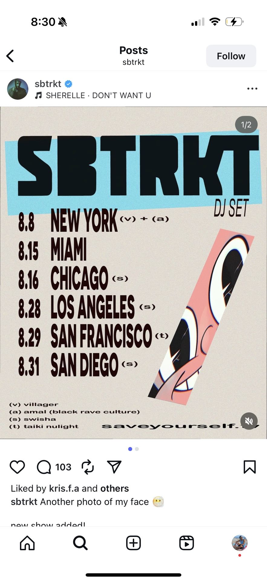 SBTRKT at sound Tonight! Two Tickets