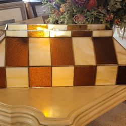Vintage Stained Glass Pool Table Light 