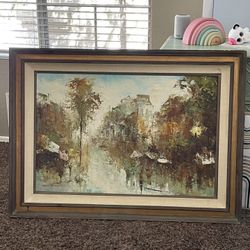 Gorgeous Mcm Mid Century Modern Original 1960s Oil Paint Picture 