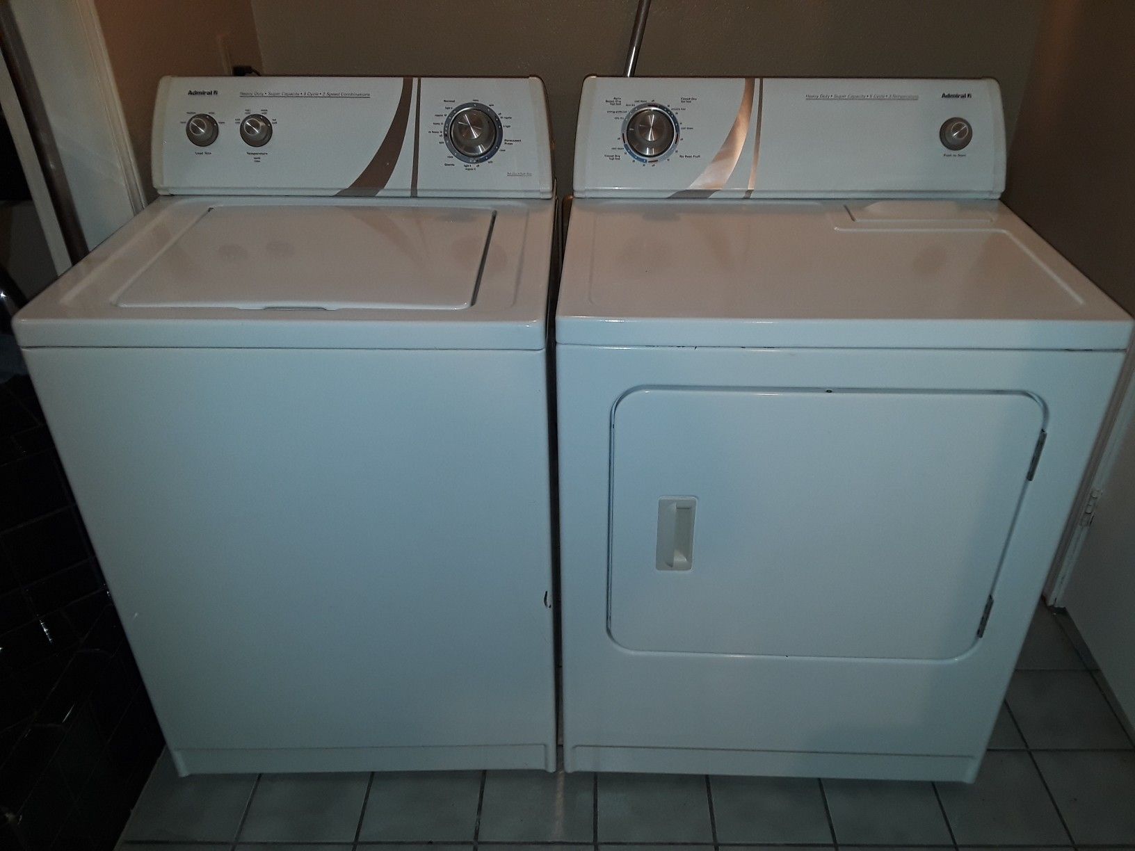 Matching Admiral washer dryer set