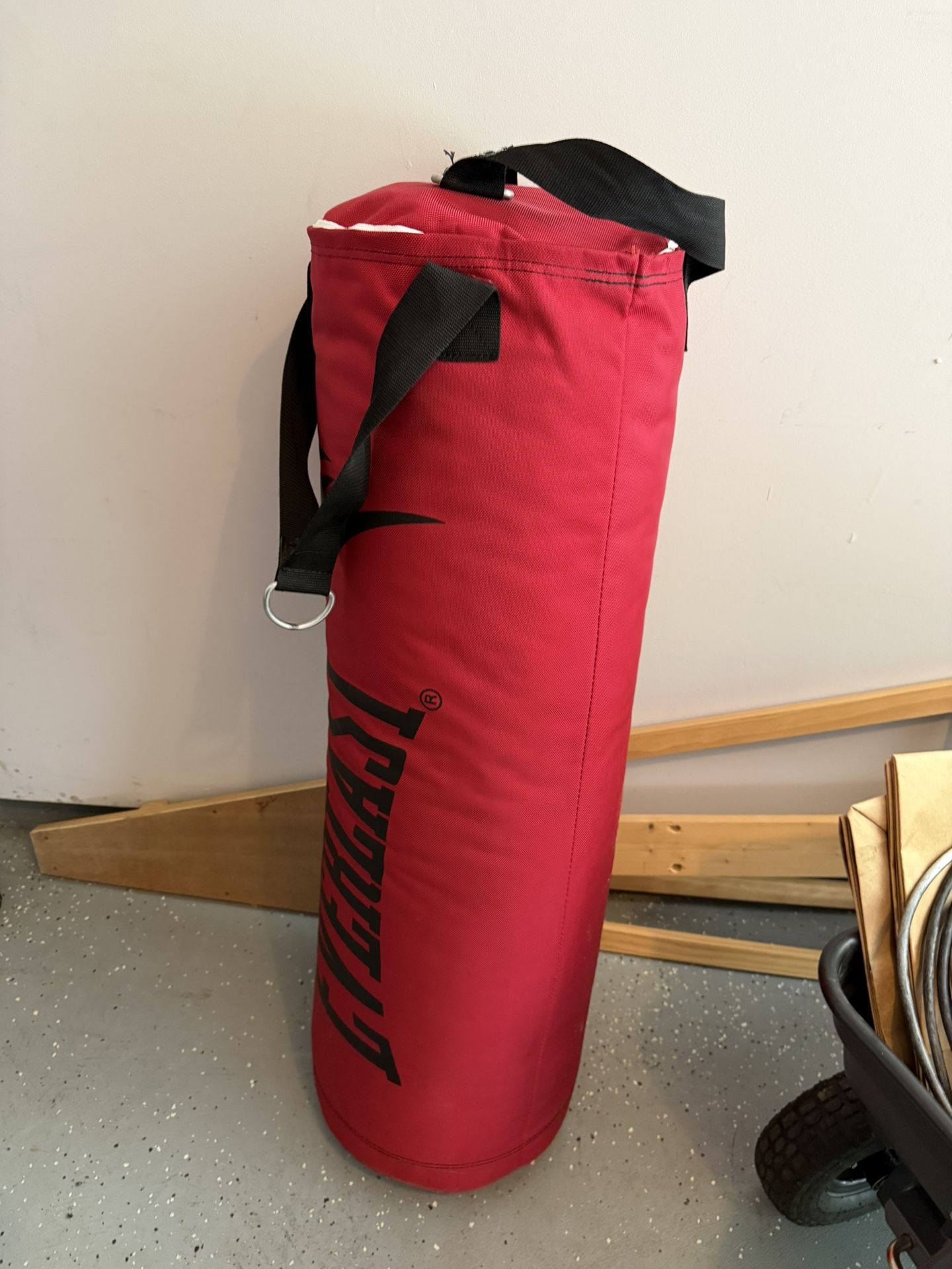 Everlast polycanvas heavy bag, roughly 80 lbs