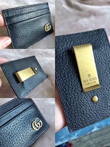 Gucci Money Clip Black Leather Gucci Wallet New