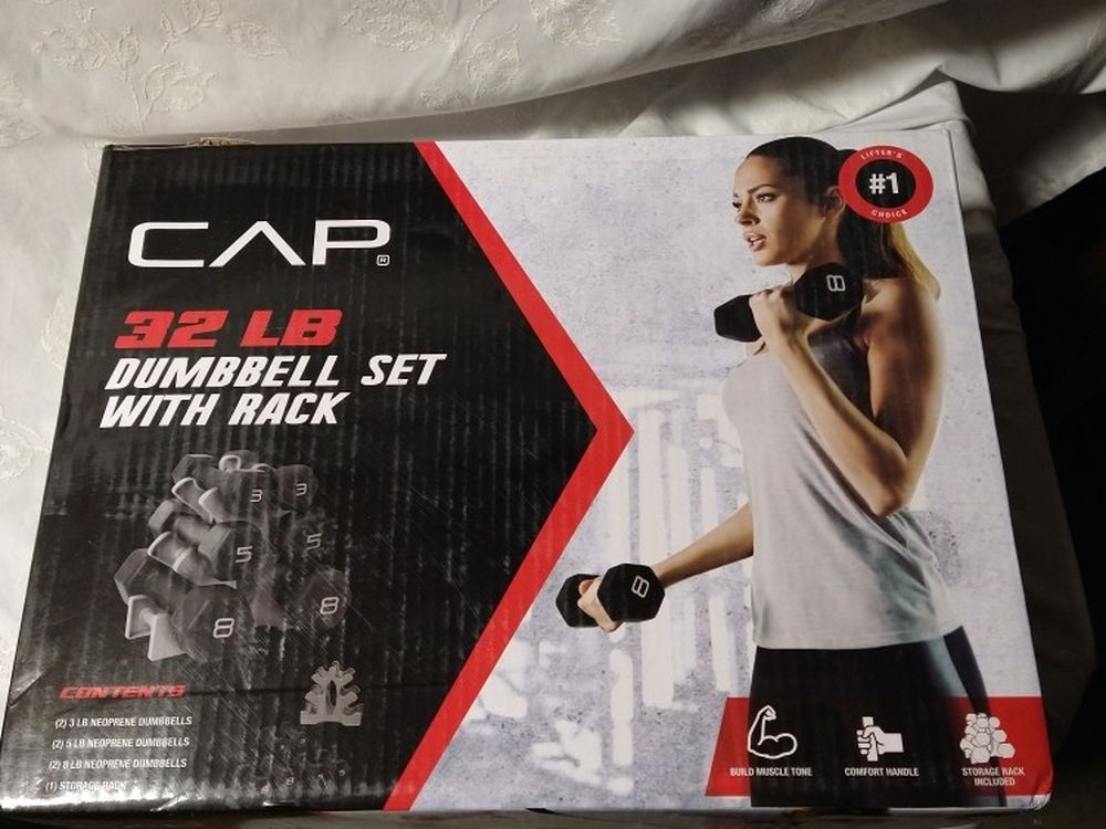Cap Dumbbell Set With Rack