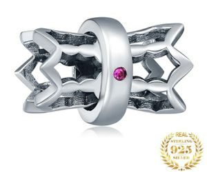Purple Cubic Zirconia Drum Charm Bead Fit Bracelet 925 SS